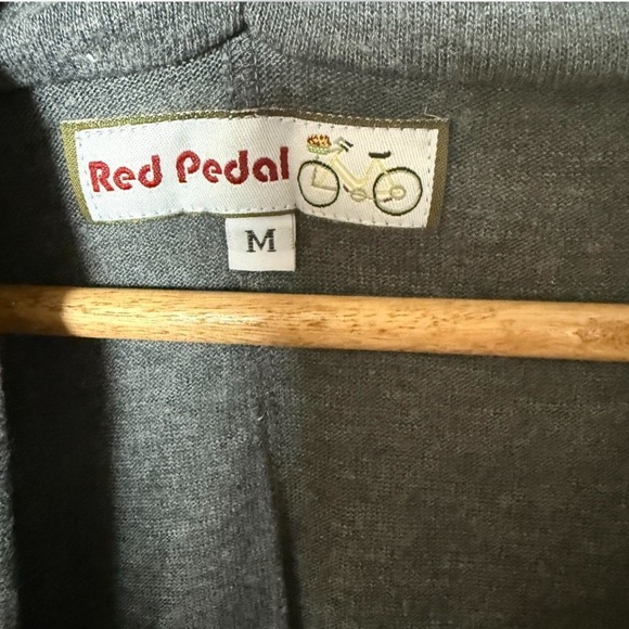 Red Pedal Sleeveless Drape Cardigan Vest Charcoal Gray Layering Top Size M - Picture 3 of 3